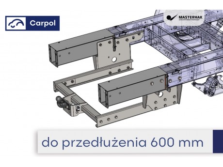 Hak holowniczy do Renault Master z przedłużeniem 600 mm
